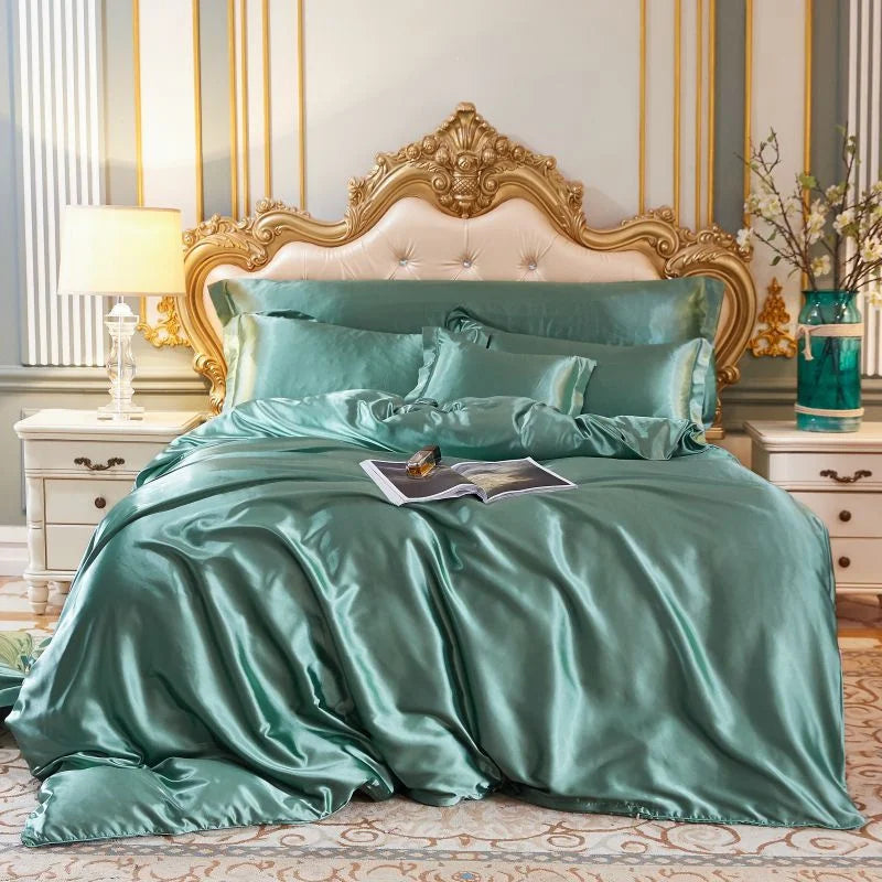 Afralia™ King Size Silk-Blend Duvet Cover Set with Pillowcases