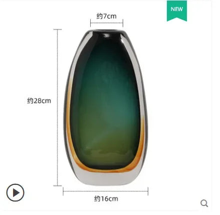 Afralia™ Gradient Glass Vase Hydroponics Desk Decoration Artificial Floral Arrangement Vase