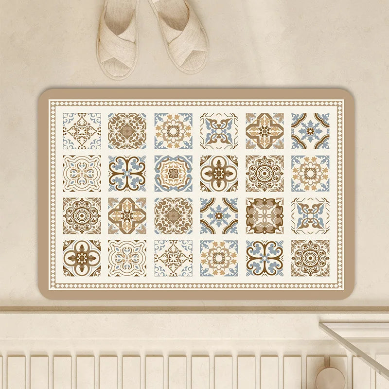 Afralia™ Diatom Ooze Absorbent Bathroom Mat: Vintage Style, Anti-Slip, Easy to Clean