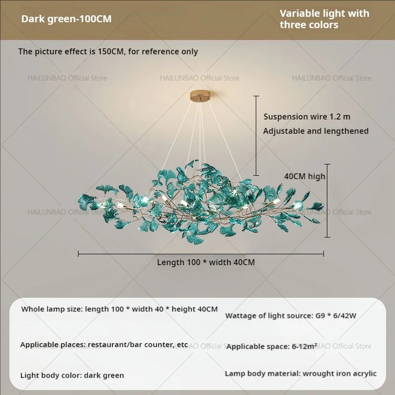 Afralia™ Gingko Leaf Chandelier: Modern Luxury Art Decor for Home, Restaurant & Bar