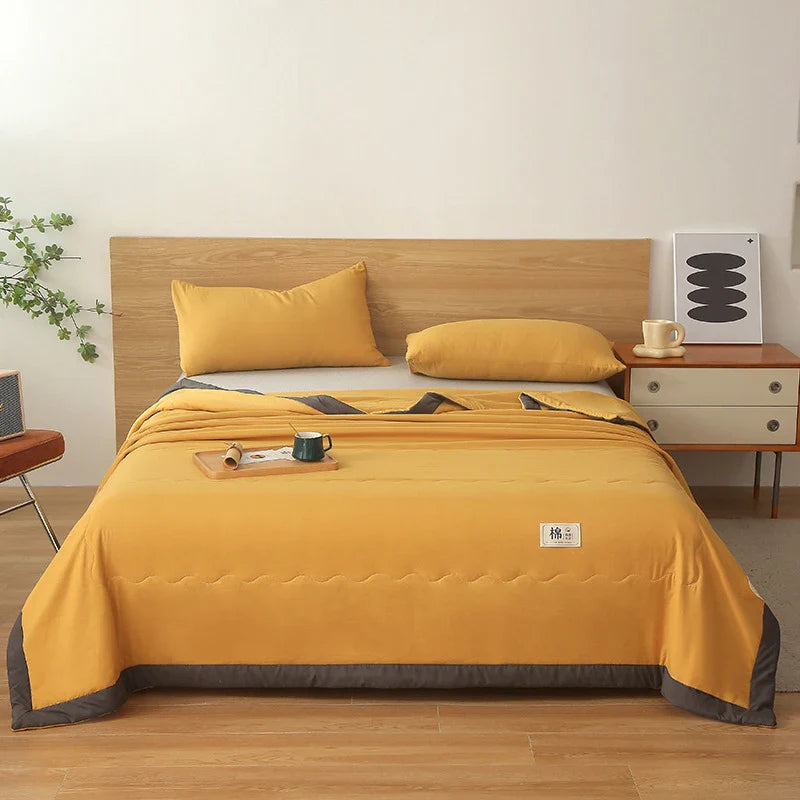 Afralia™ Pure Cotton Summer Quilt: Soft, Breathable, Washable, Skin-Friendly Blanket