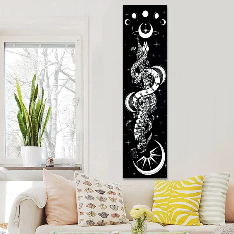 Afralia™ Moon Phase & Flower Vines Tapestry Set for Room Decor