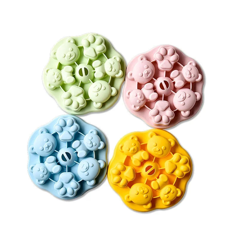 Afralia™ Silicone Cartoon Cake Mold with Lid for Baby Food & Cake Decoration