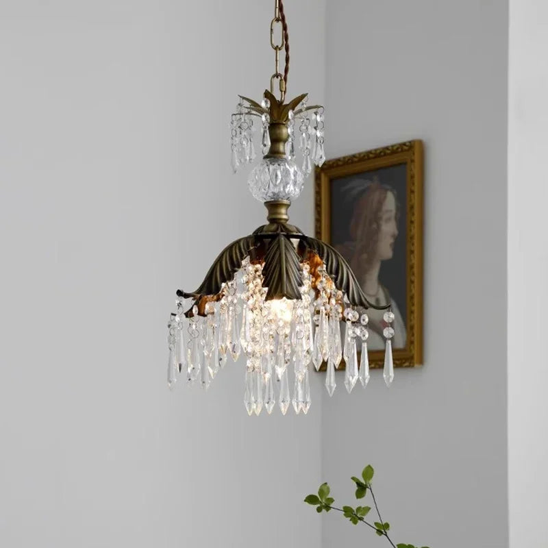 Afralia™ Brass Pendant Chandelier for Retro Restaurant, Bedroom, Hallway