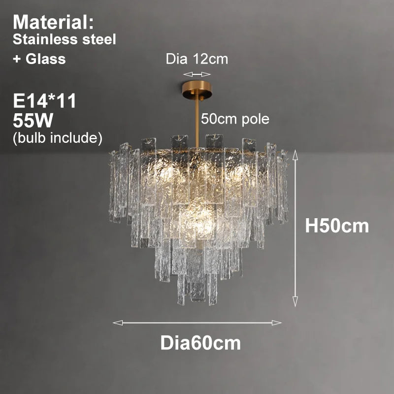 Afralia™ Glass ZY0514 Chandelier LED Lighting for Dining and Kitchen Island