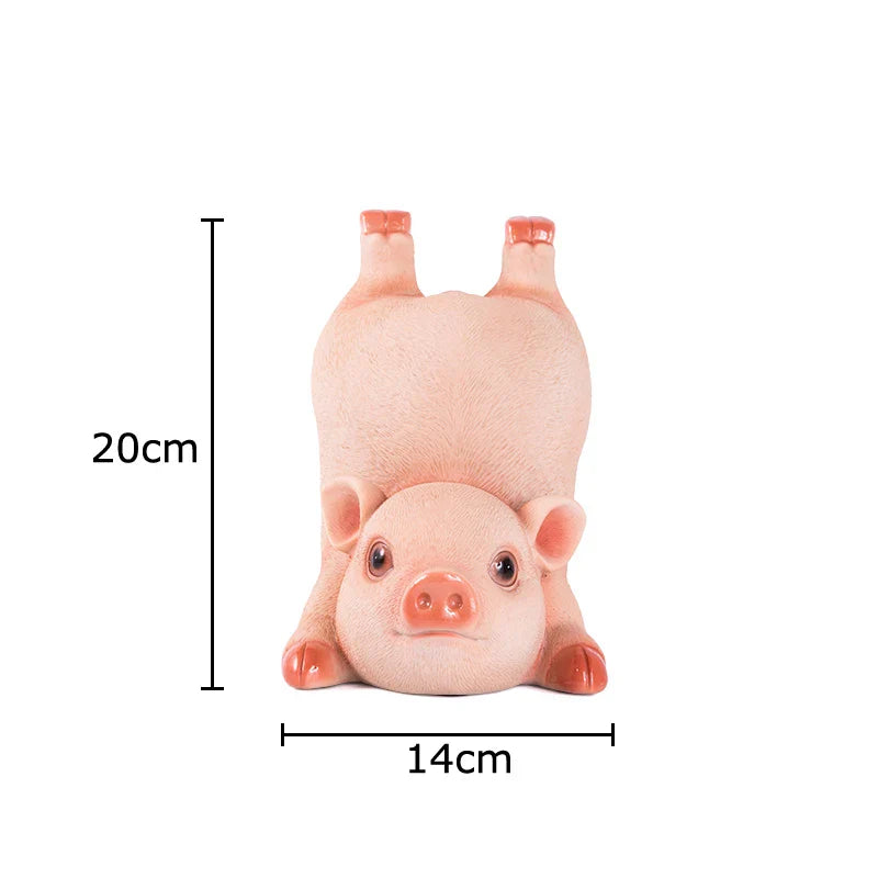 Afralia™ Piggy Child Savings Jar: Resin Piggy Bank Desk Decor Ornament
