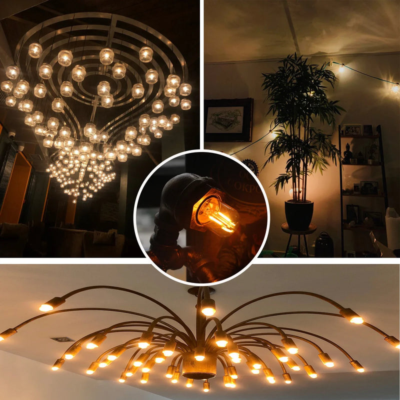 Afralia™ Gold-Tinted LED Tubular Bulb, 1W, Warm White, Dimmable, Vintage Style