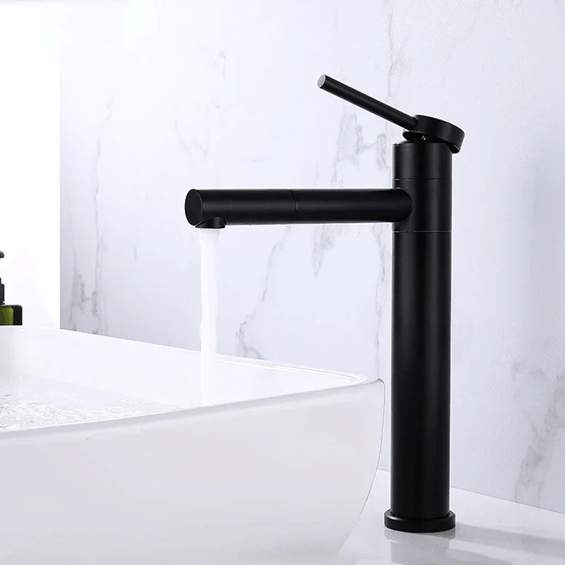 Afralia™ 360 Rotating Basin Faucet Deck Mounted Single Handle Mixer Tap