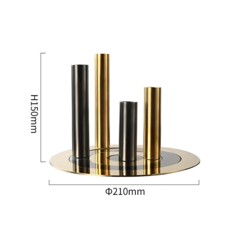 Afralia™ Stainless Steel Geometric Target Metal Figurine for Home Decoration