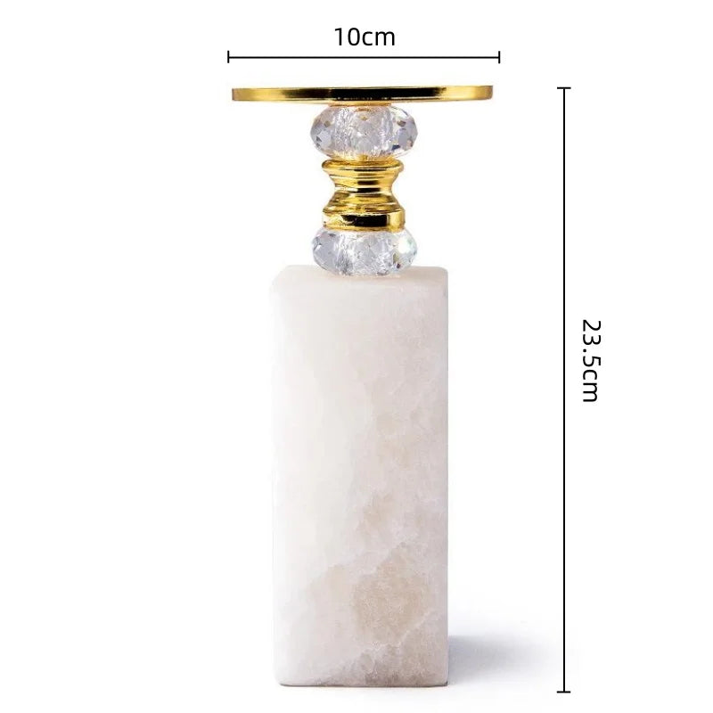 Afralia™ Gold Marble Candle Holder Candelabrum Wedding Decor Desktop Accessories