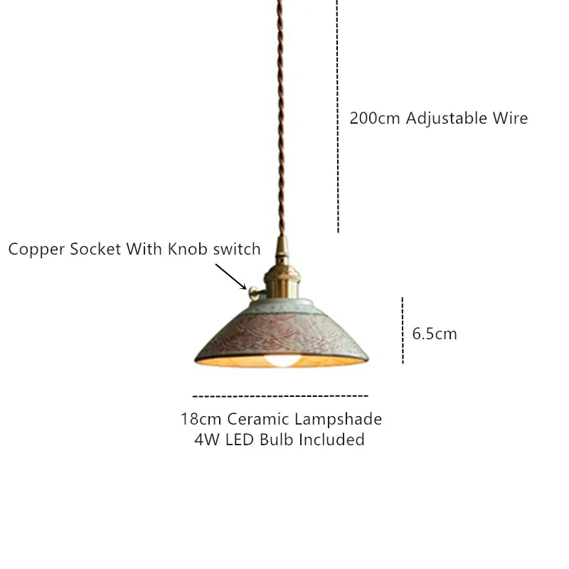 Afralia™ Coloured Glaze Pendant Light LED Hanging Lamp for Home Dining Living Room