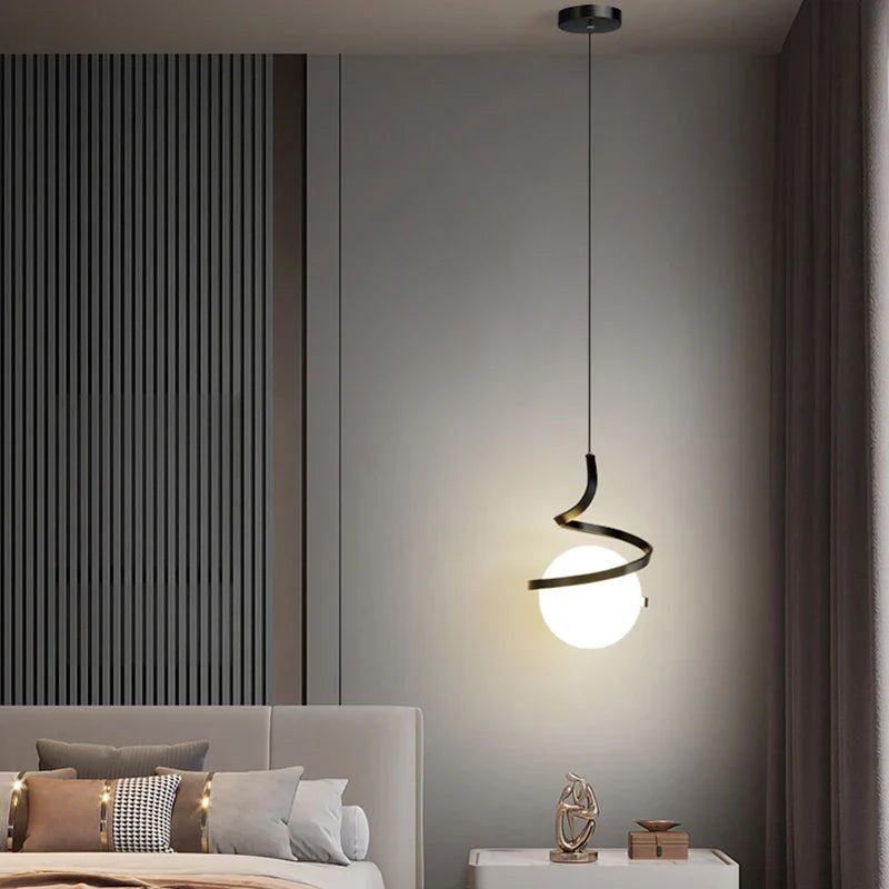Afralia™ LED Spiral Pendant Lights Chandelier for Living Room Bedroom Lighting