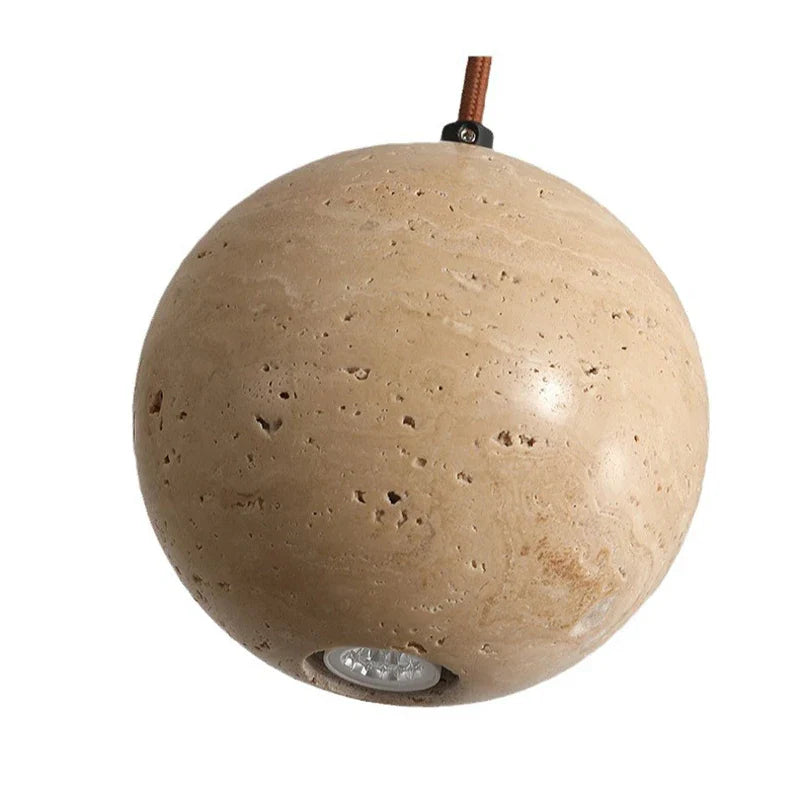 Afralia™ Stone Ball LED Pendant Lamp: Stylish Round Hanging Light for Bedroom & Living Room