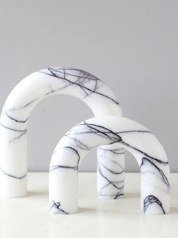 Travertine Marble Arch Decor by Afralia™ for Stylish Home Accents