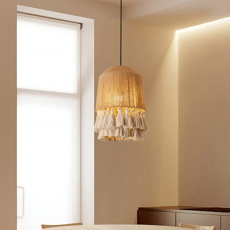 Afralia™ Hemp Rope E27 LED Pendant Lights Chandelier Lighting - Nordic Minimalism