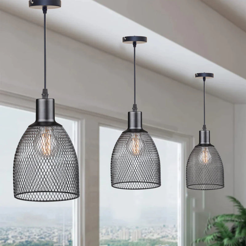 Afralia™ Cage Bell Pendant Light for Retro Living Room Kitchen Vintage Ceiling Lamp