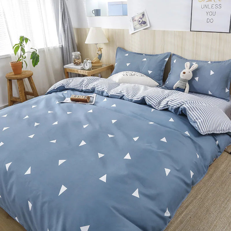 Afralia™ Geometric Floral Bedding Set with Quilt Cover, Duvet Cover, Sheet, and Pillows