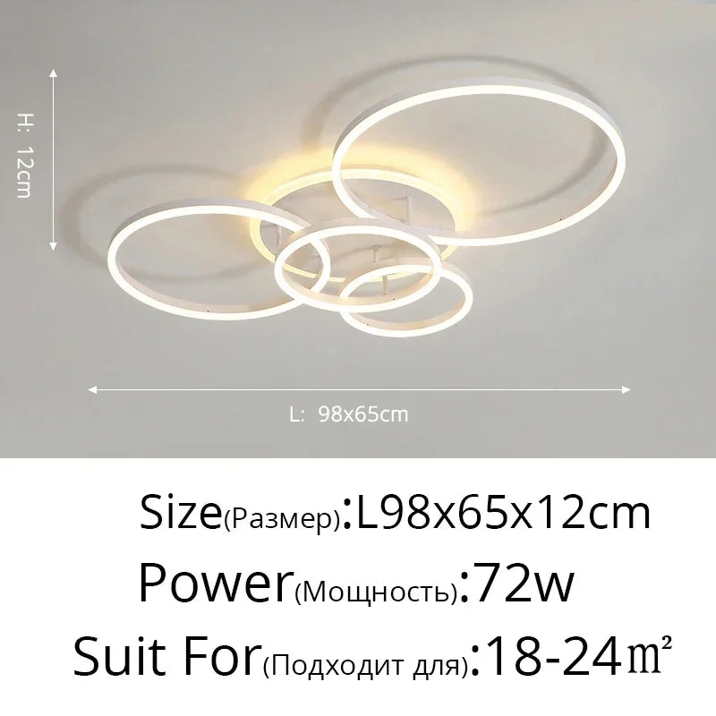 Afralia™ Nordic Ring Dimmable LED Ceiling Chandelier for Home Design Lighting