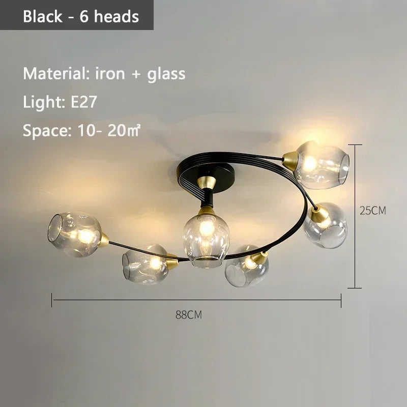 Afralia™ Nordic Glass Chandelier: Bedroom Dining Room Pendant Light Luminaires