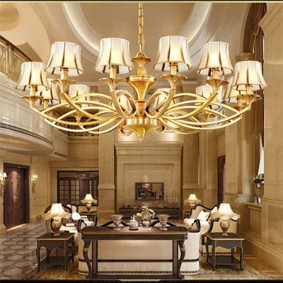 Afralia™ Copper Villa Chandelier Retro Staircase Lighting Home Decor