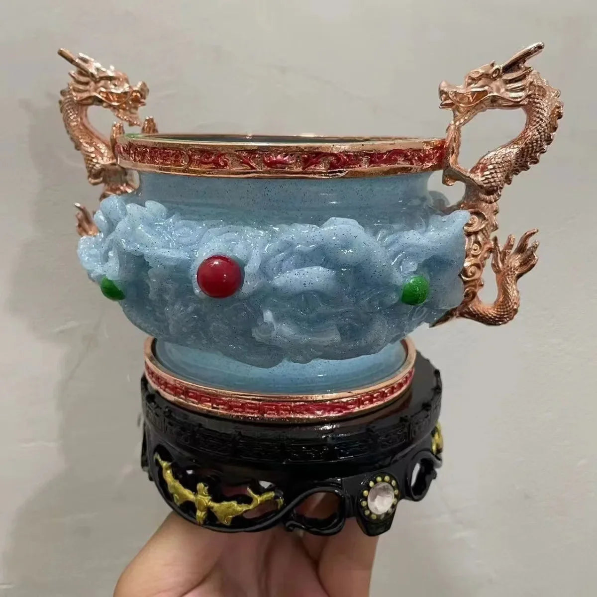 Afralia™ Qing Dynasty Qianlong Period Bronze Vase with Dragon and Phoenix