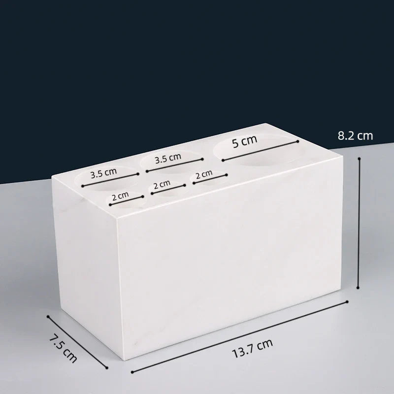 Afralia™ White Volakas Marble Bathroom Accessories Set