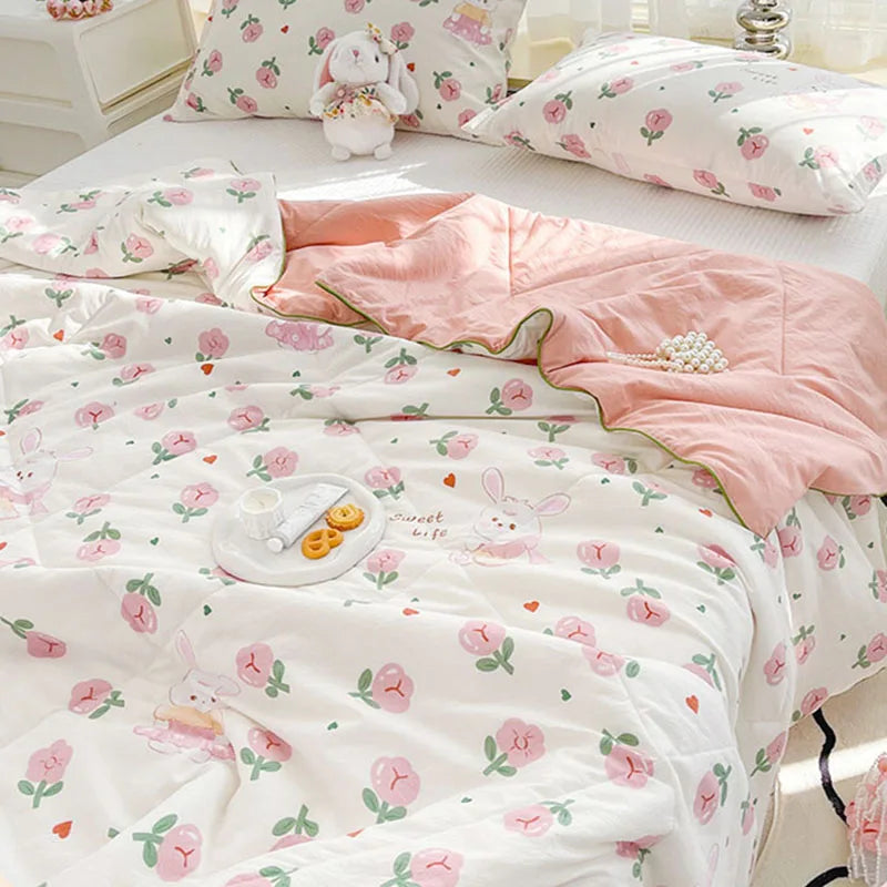 Afralia™ Printed Double Gauze Summer Quilt - Breathable & Skin-Friendly Cooling Comforter