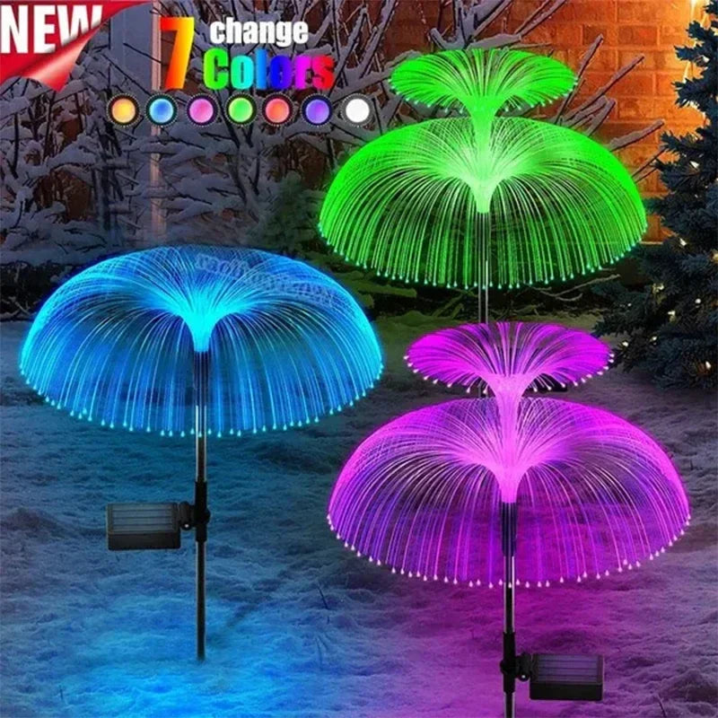 Afralia™ Solar Jellyfish Lawn Lights - Outdoor Fiber Optic Decor for Patio & Yard
