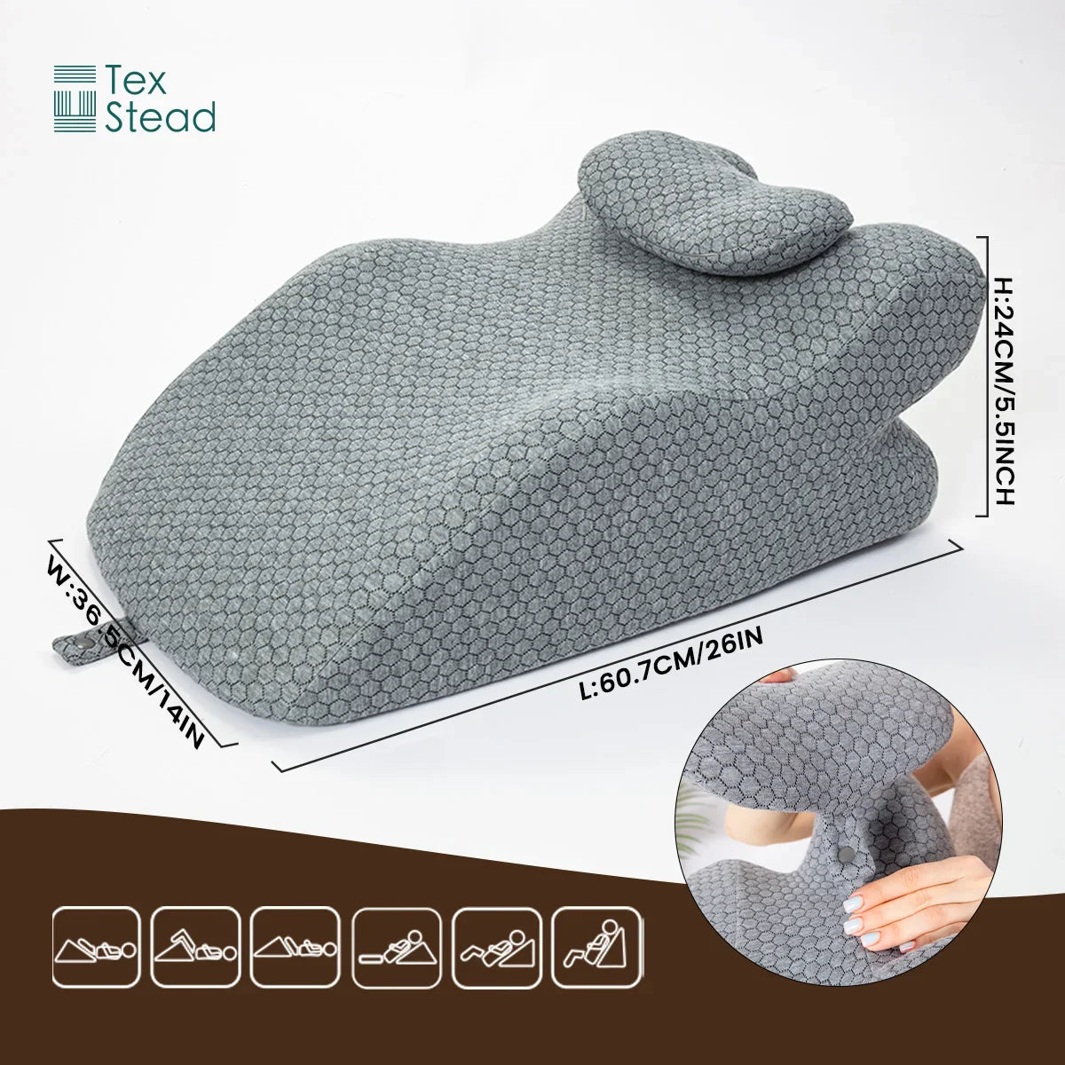 Afralia™ Memory Foam Bed Wedge Pillow for Back and Neck Pain Relief
