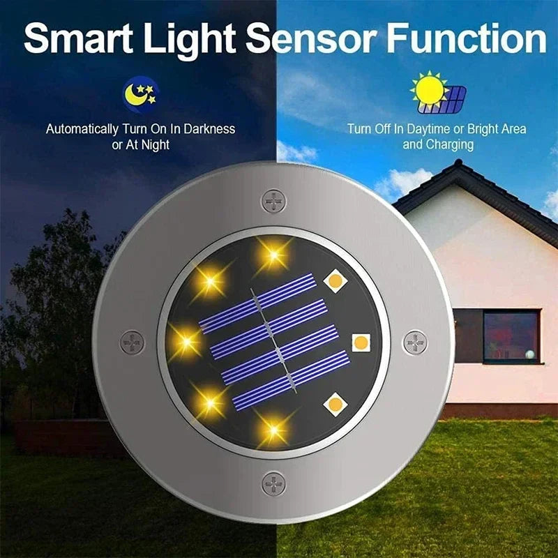 Afralia™ Solar Disk Light: Outdoor Garden LED Spotlight for Deck, Underground, or Buried Use