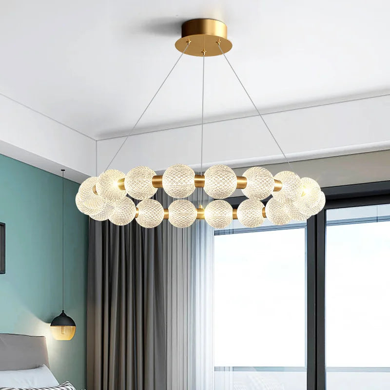 Afralia™ Acrylic LED Chandelier: Modern Living Room Pendant Lamp