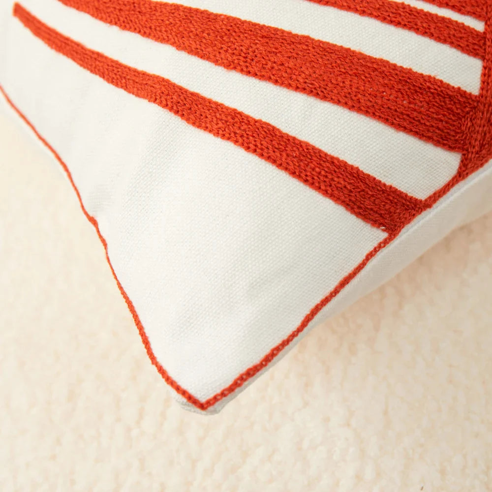 Afralia™ Embroidered Leaf Pillow Cover 45x45cm Blue Green Red Home Decor Sofa Couch