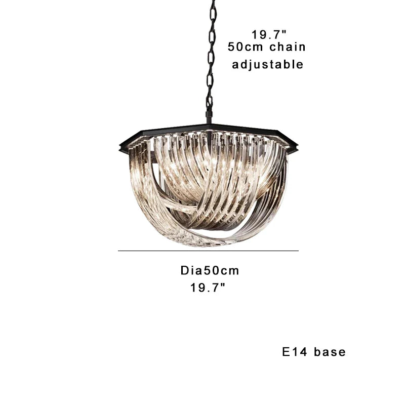 Afralia™ Glass Crystal Pendant Lights for Kitchen Island Bar - Elegant Luxury LED Lamps