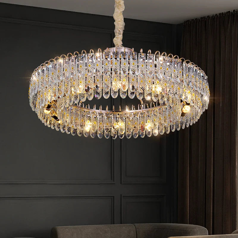 Afralia™ Crystal Chandelier: Modern Luxury for Living Room, Restaurant, Hotel Lobby