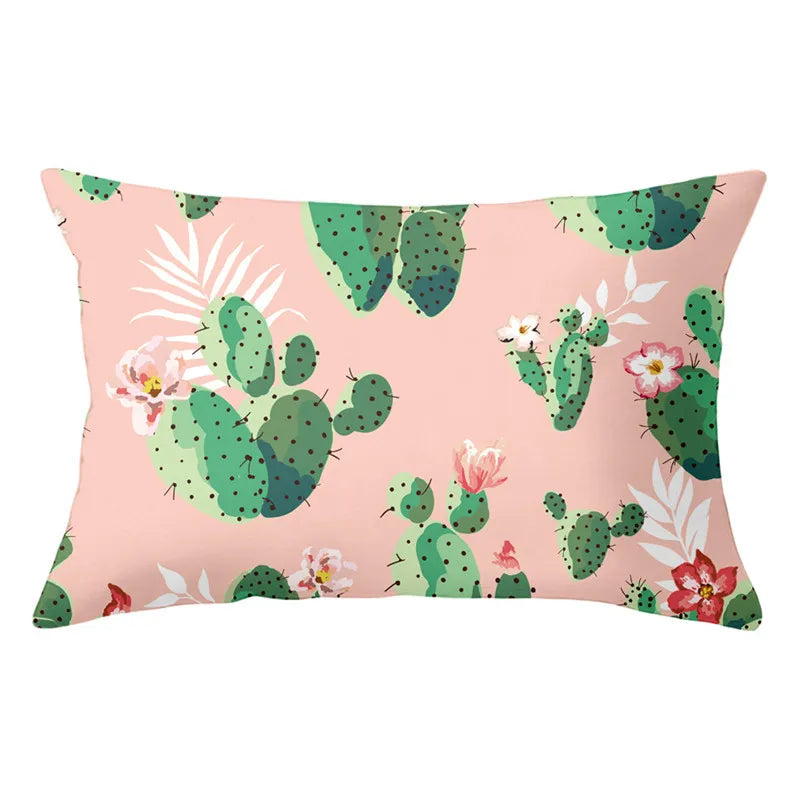 Afralia™ Tropical Cactus Cushion Covers for Kids Room Decor in 30x50CM Size