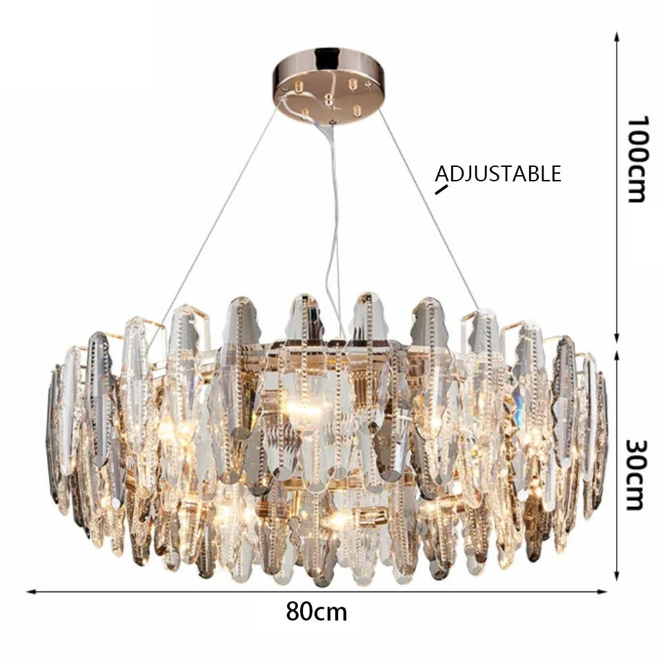 Afralia™ LED Leaf Chandelier: Modern Living Room Decor Lighting for Duplex Rotating Stairs