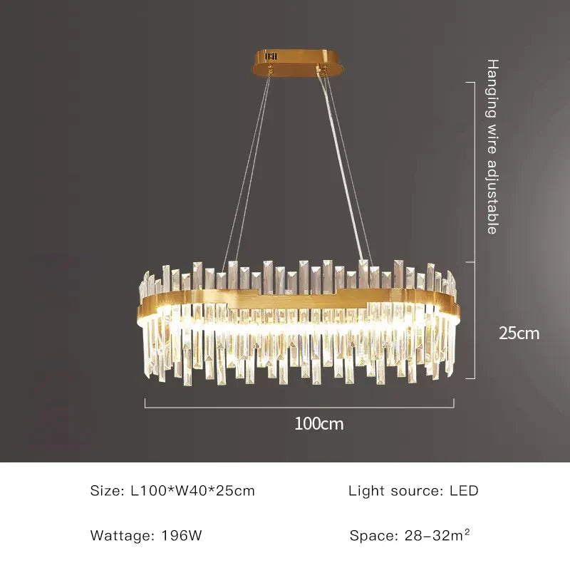 Afralia™ Full Spectrum Gold Crystal Chandelier: Modern Luxury for Living Room, Bedroom, Dining Room