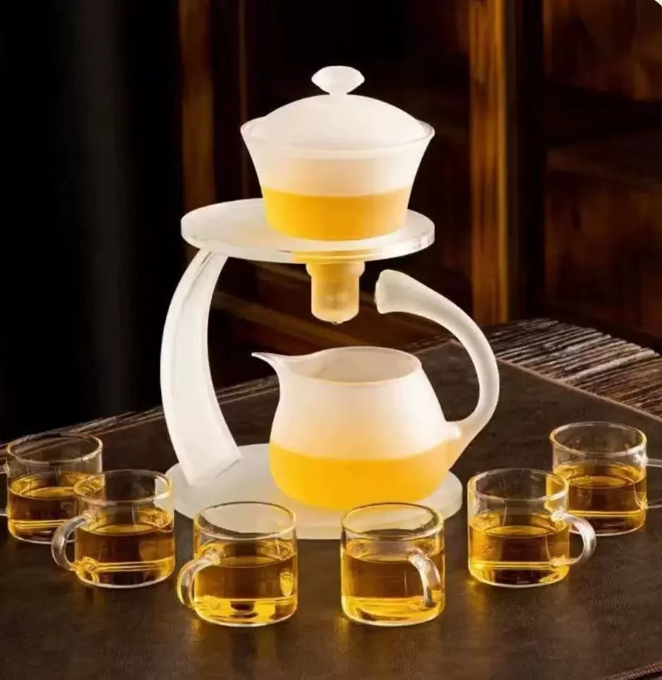 Afralia™ Glass Teapot with Magnetic Drip Pot and Base