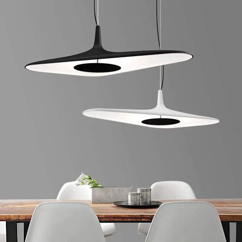 Afralia™ Modern Black and White Dining Table Pendant Light for Living Room Kitchen Island