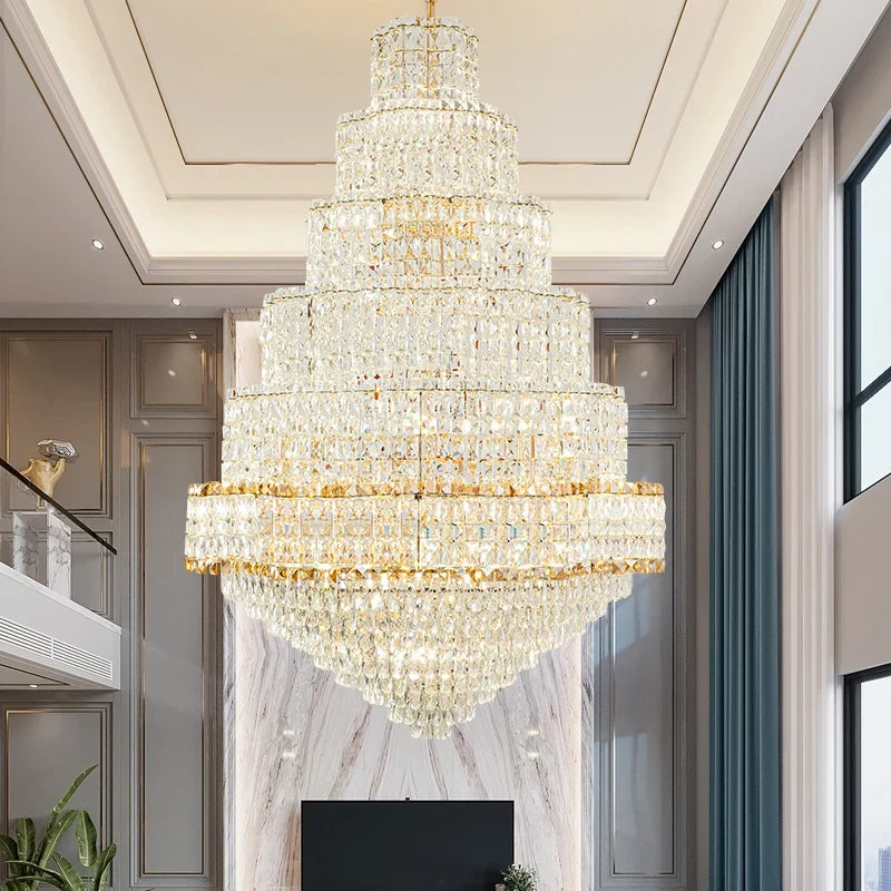 Afralia™ Modern Crystal Duplex Chandelier for Luxurious European Style Villa Living Room