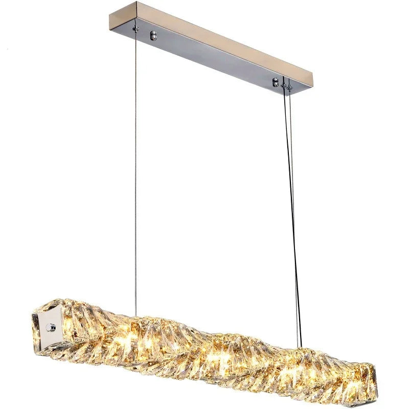 Afralia™ Crystal LED Pendant Ceiling Chandelier for Kitchen Island, Dining Room & Living Room