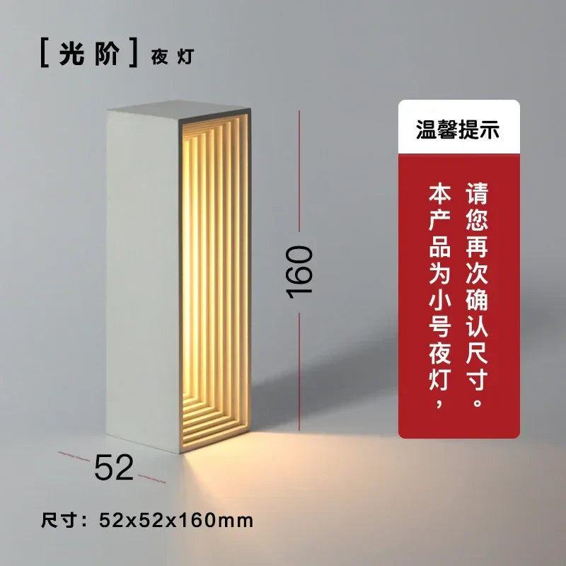 Afralia™ Concrete Stone Table Lamp Touch Dimming LED Desk Light