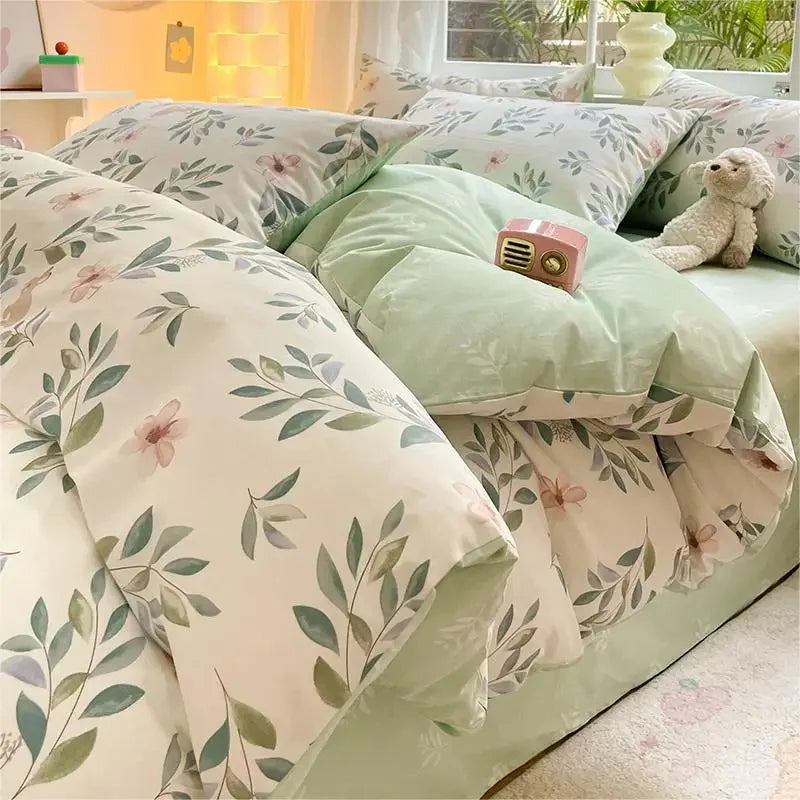 Afralia™ Rural Floral Cotton Comfort Set 200X230Cm Bedclothes
