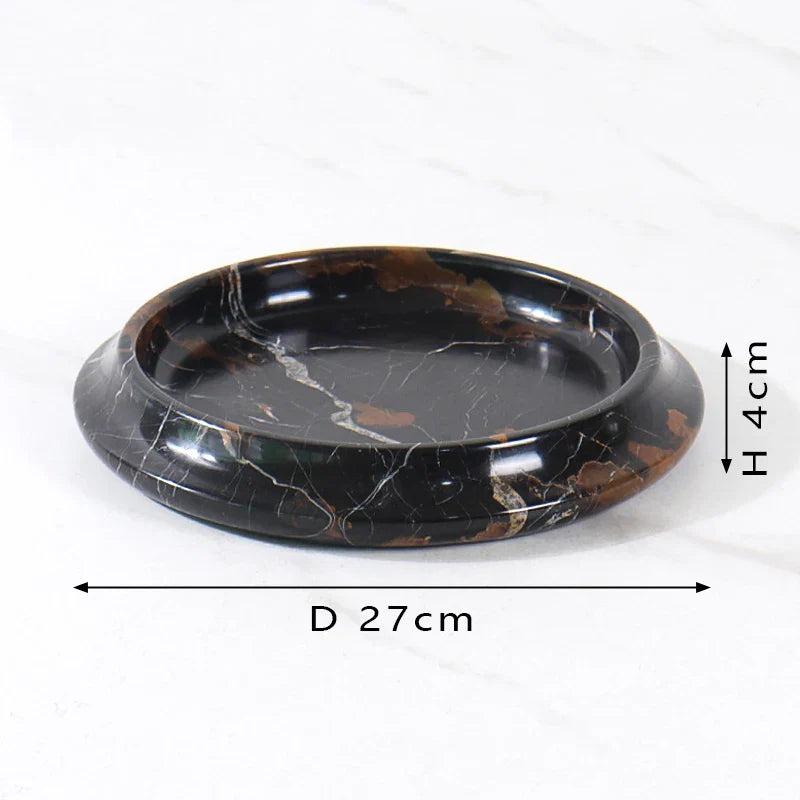 Afralia™ Marble Serving Tray & Decorative Flower Pot for Coffee Table & Green Moss Plant