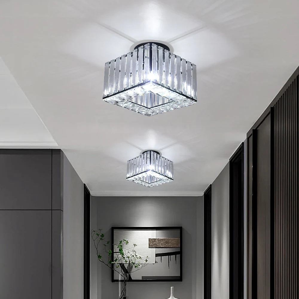 Afralia™ Crystal LED Pendant Light for Kitchen Dining Living Room