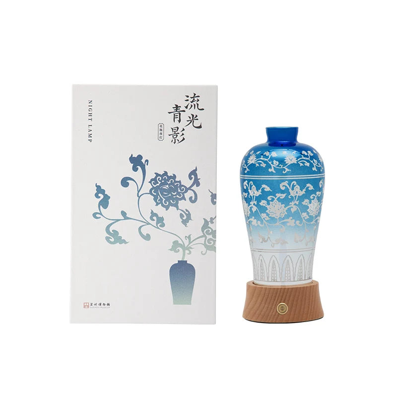 Afralia™ Liuguang Qingying Vase Night Light: Elegant Decorative Flower Table Lamp