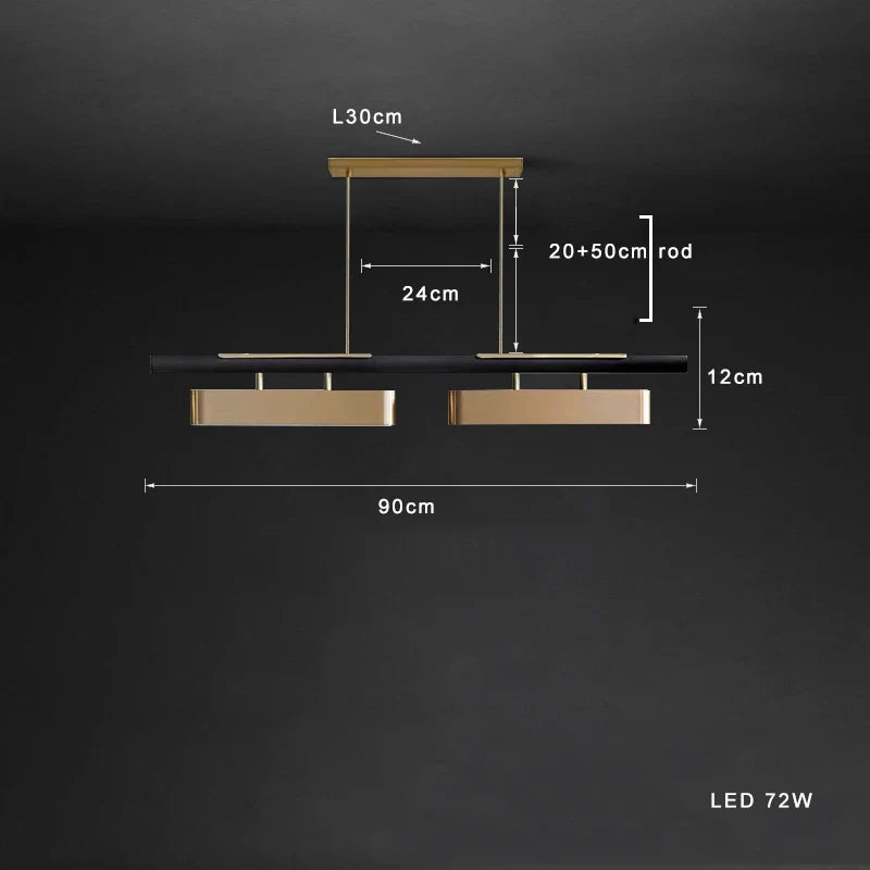 Afralia™ Brushed Gold Stainless Steel Long Pendant Lamp for Dining Room & Bar Decor