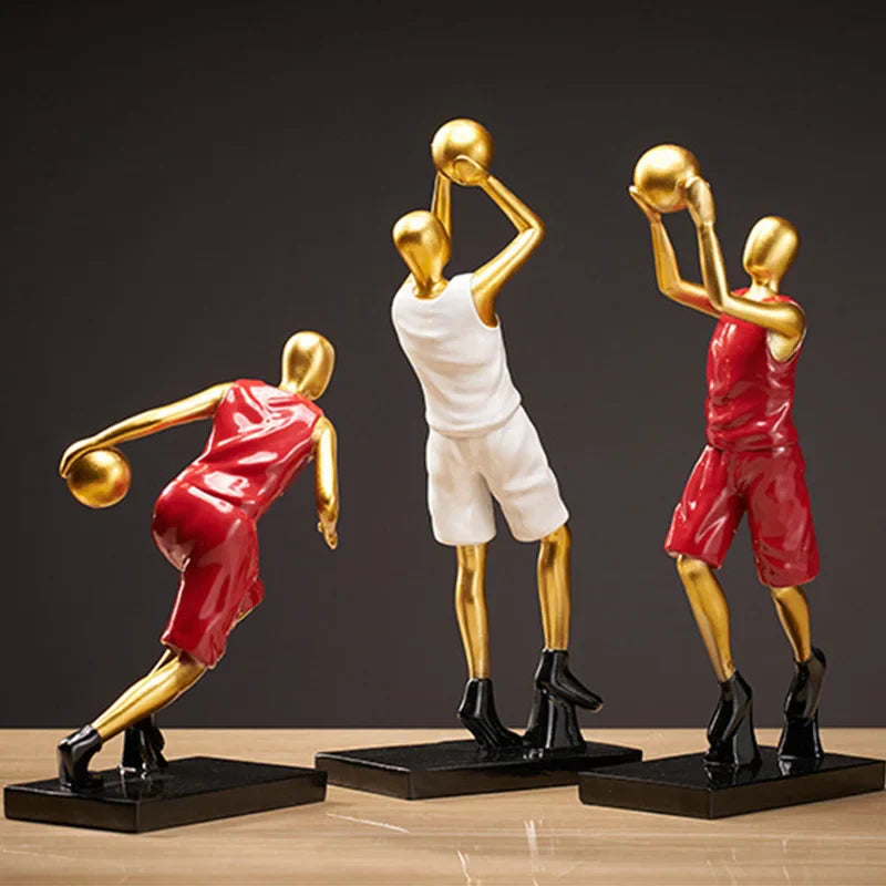 Afralia™ Resin Basketball Character Figurines, Modern Home Ornament Decor, Room Gift, Desk Accents