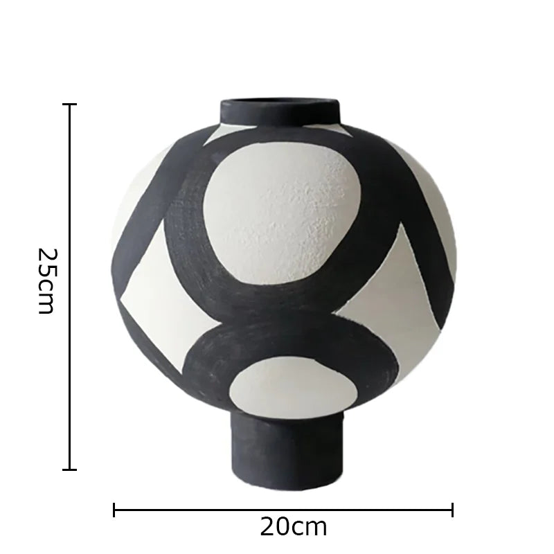 Afralia™ Ink Painting Ceramic Vase: Flower Pots Desk Decor Crafts Floral Room Aesthetic