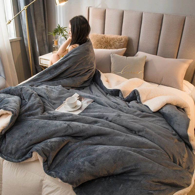 Afralia™ Cozy Dual Use Flannel Duvet Cover - Autumn Winter Warmth Blanket Quilt